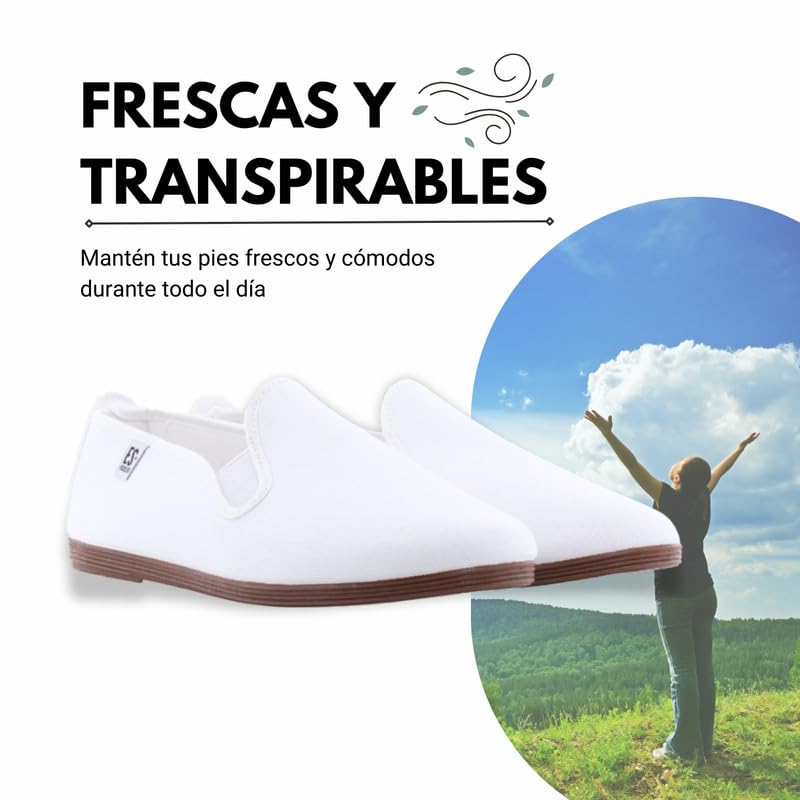 Zapatillas de lona Kung-Fu Escoolers E55 35 Blanco