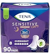 TENA Sensitive Care Incontinence Pads, Bladder Control &amp; Postpartum for Women, Overnight Absorben...