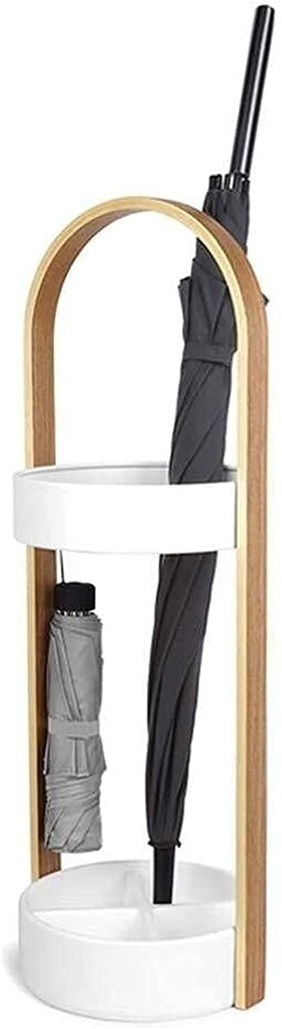 Porte-Parapluie Étagère de Plancher Bois LUNEZY Blanc 22X68.6Cm Rangement Entrée Maison