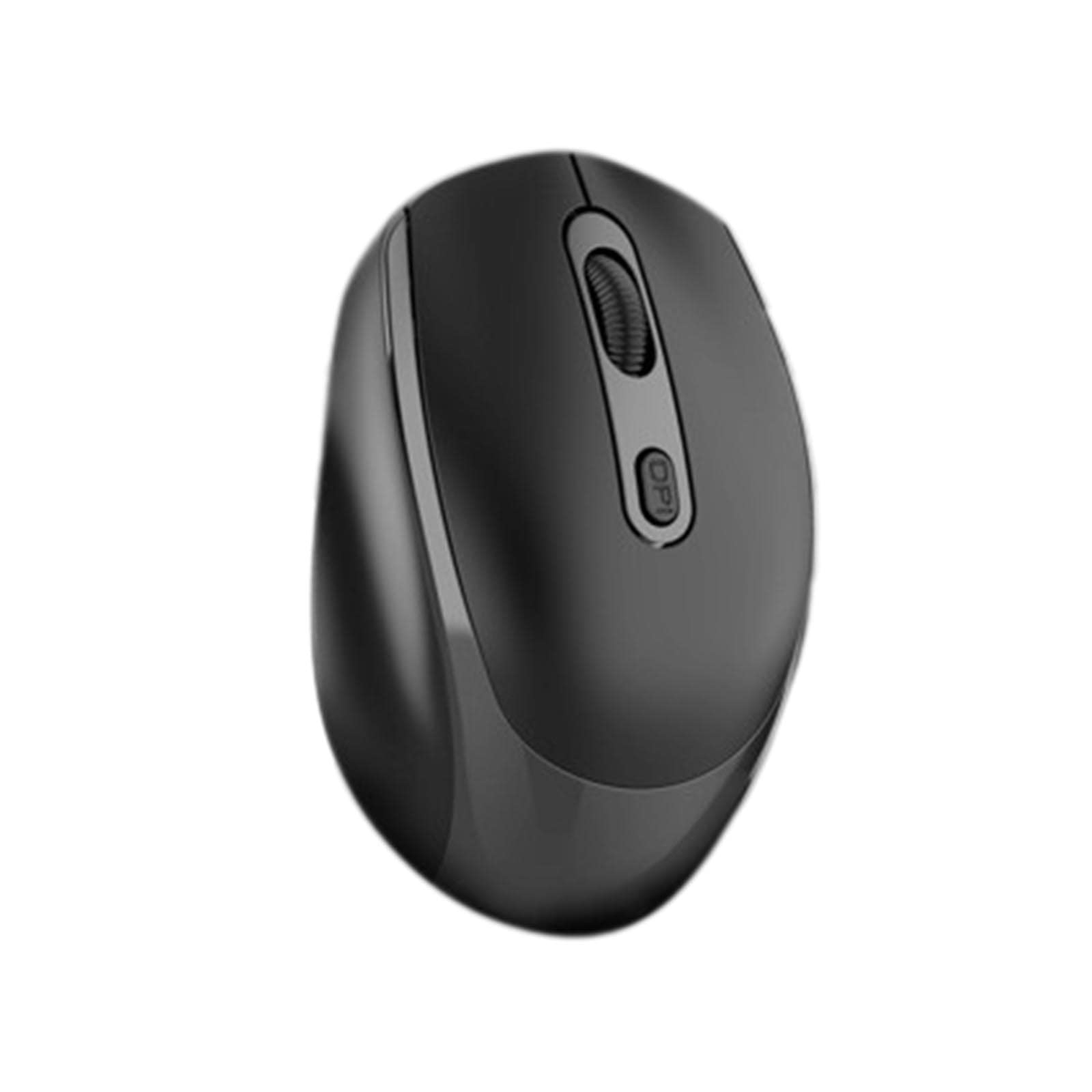 JUSHZ Bezprzewodowa mysz komputerowa do laptopa, gier, Bluetooth, ładowalne, ergonomiczne urządzenie wskazujące mysz, fotoelektryczna 2,4 GHz, podwójny tryb, regulacja DPI (101 x 63 x 35 mm, czarna)