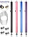 Bargains Depot [0.24-inch Micro-fiber Tips Series] 4 Packs Micro Fiber Tip Stylus/styli - 5.5"L Thin-Tip/ Ultra Sensitive Universal Touch Screen Pens -(Black&Pink&Blue&Purple)