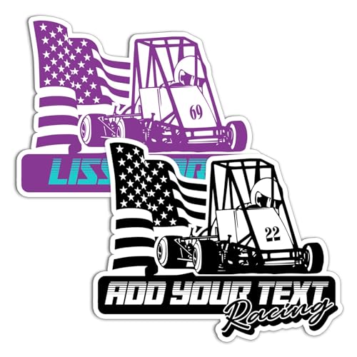 Custom Quarter Midget Racing Name Sticker Personalized Quarter Midget Number