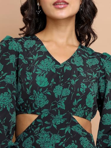 Image of Tokyo Talkies Women's Long Sleeves V-Neck Printed Dresses | Stylish Dresses | Casual Dresses