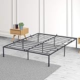 Alkmaar Queen Size Bed Frame,14 Inch Black Metal Queen Bed Frame,No Box Spring Needed Queen Size Pla