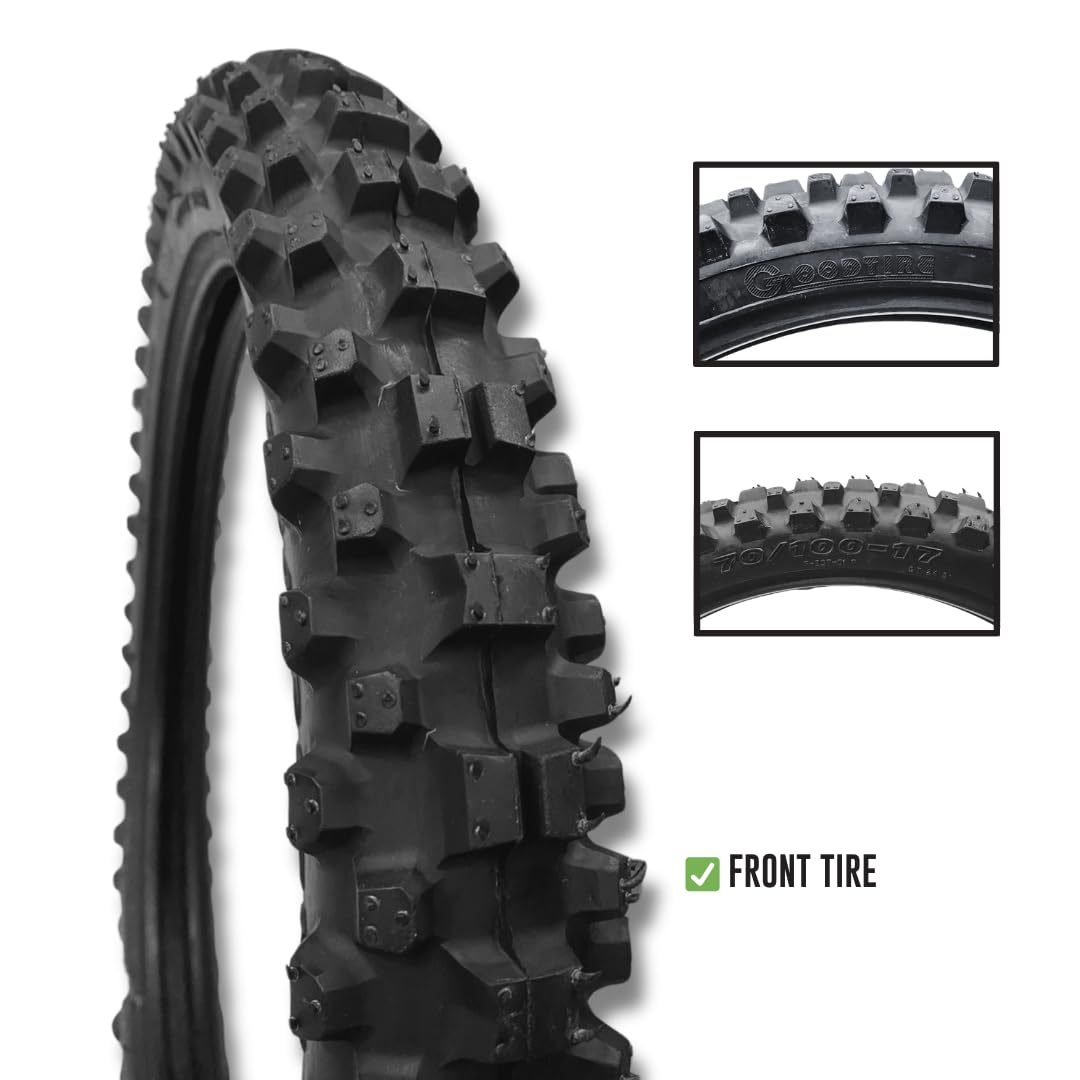 Neumático 70/100 – 17 delantero para Mini Moto Pit Bike Mini-Cross, Enduro, de goma, reforzado, con tacos