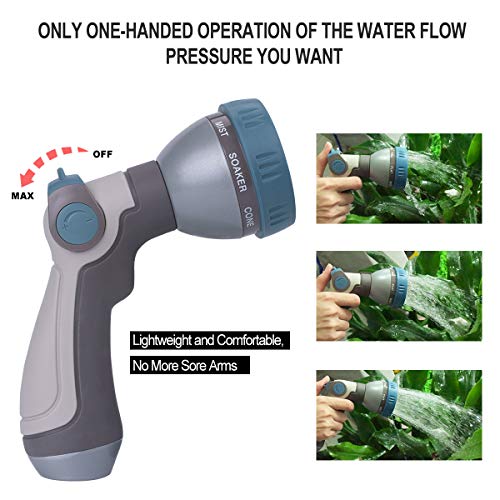 image for EVILTO Garden Hose Nozzle, High Pressure Hose Spray Nozzle 8 Way Spray