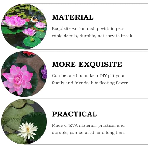 ZEACCT 8 Stück Künstliche Lotusblätter, Schwimmender Schaumstoff Lotusblätter, Seerosenblätter, Seerose Pads, Schaumstoff Schwimmende Teichpflanzen für Aquarium Garten Pool
