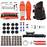 Bike Repair Kit,103Pcs Tube Repair Kit, Portable Patch Repair Kit, Tire Pump Inflator,With 48 Vulcanized Patches Glueless Puncture Repair Kit Road Bike Mountain Bike Water Bottle Bag Chain Remover,
