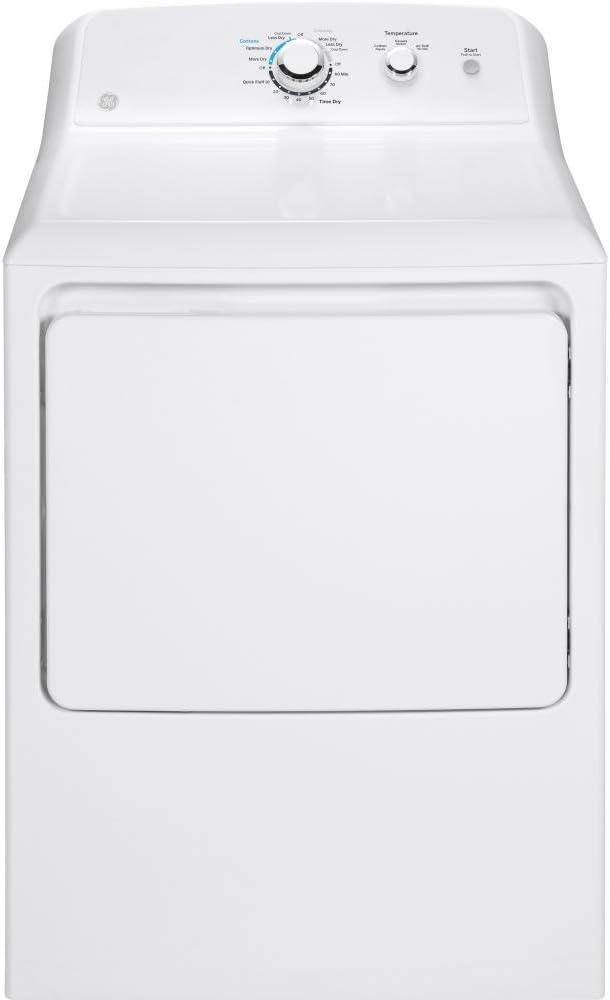GE GTD33EASKWW Aluminized Alloy Drum Electric Dryer, 7.2 Cu. Ft. Capacity, White,