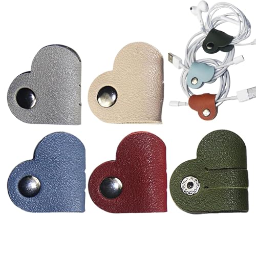 Correas de cable de cuero PU: sujeción de cable ajustable, clip de cable reutilizable | Organizador técnico elegante, elegante gestión de cables USB, soporte de línea de carga compacto Viaje, Inicio,