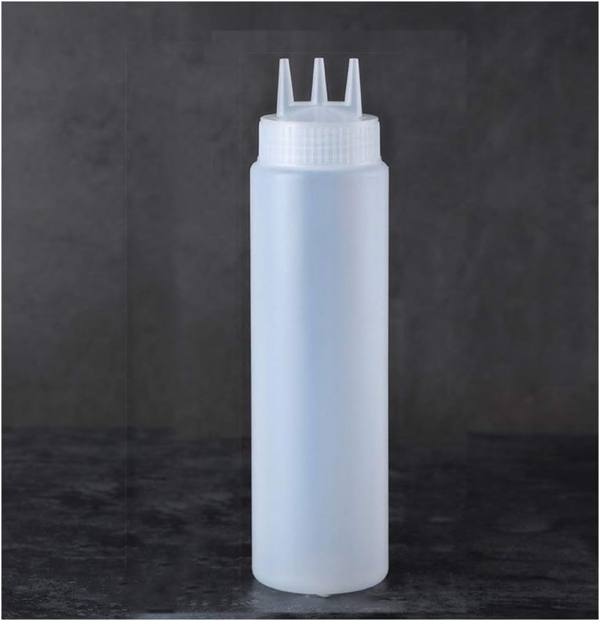 ZZWL Sauce Bottle with Ketchup Bottle, Ketchup Bottle, Mayonnaise, Mustard Sauce, Hot Sauce and Olive Oil,White,650ml