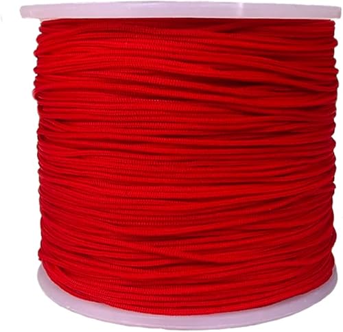 Cordón de nailon trenzado de 150 yardas de 0.020 in para nudos chinos, pulseras, collares, macramé, fabricación de joyas, costura (rojo)