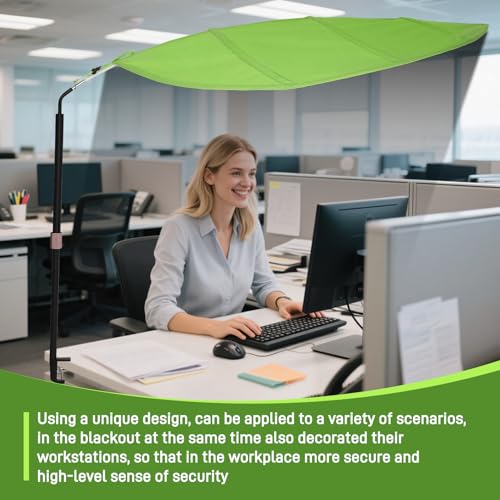 P Polerden Green Leaf Office Cubicle Light Shield and Desk Shade (Cubicle Shade) – Adjustable, UV-Resistant – Blocks Overhead Light, Glare and AC Airflow, Ideal for Light Sensitive Workers by P Polerden - Image 6