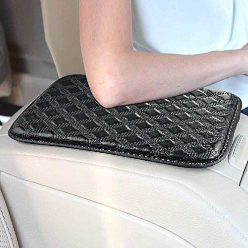 GAMPRO Luxury PU Soft Leather Car Center Console Cushion(30Ã—20Ã—2cm) Vehicle Seat Cushions Armrest Pillow Pad for Car Motor Auto Vehicle, Raises Your Center Console.(Black)