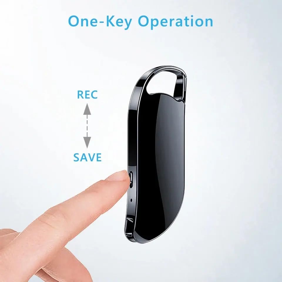 Image of FREDI HD PLUS Mini Digital Voice Recorder with 8GB Inbuilt Memory | Small Size Portable Audio Recorder | One-Click Operation | Ideal for Indoor & Outdoor Use - Classes, Office (V11 KEYCHAIN VOICE RECORDER)