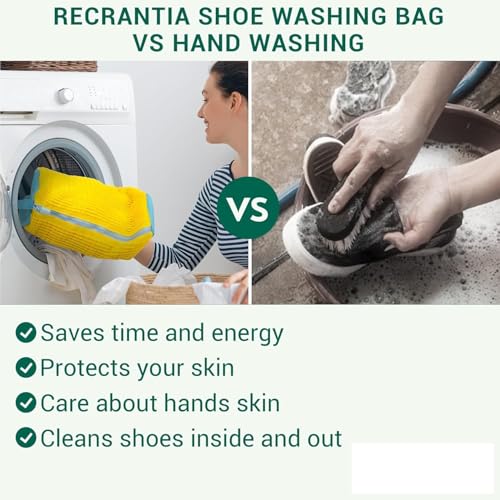 Image of Shoe Washing Machine Bag Laundry for Washer & Dryer, Reusable with Durable Zipper Sneakers 360 Deep Cleaning Washable Organizer Invisible Side Opening and Bags