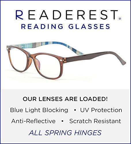 Image of Readerest Blue Light Reading Glasses - Lightweight Computer Glasses w /Spring Hinges - UV Protection, Anti Glare & Eye Strain