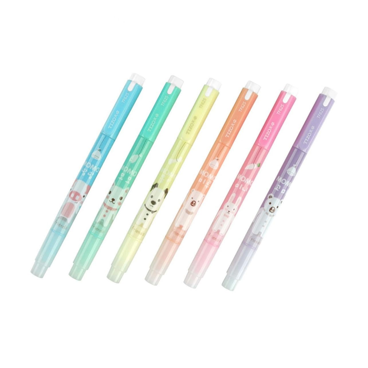SHINEOFI 3 Juegos De Rotuladores Fluorescentes De Acuarela De Doble Punta Con Dibujos Animados Para Papelería Y Material Escolar (6 Unidades X 3)