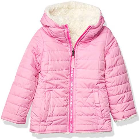 Limited Too Girls' Reversible Packable Puffer, Pink, 14/16