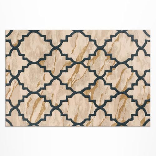Tapis terrasse imperméable 100x150 rectangulaire décoration mosaïque PVC - 2