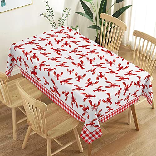 Heyfary Crawfish Boil Tablecloth Lobster Seafood Boil Themed Party Decoration Buffalo Plaid Check Home Kitchen Dining Room Table Decor-60×84Inch #TOP3