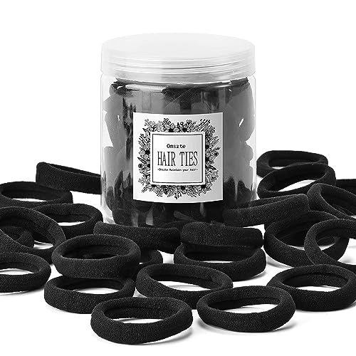 Omszte 50PCS Hair Bands Hair ties for Thick Hair, Cotton Seamless Hair Ties, Ponytail Holders Hair Accessories No Damage for Thick Hair.
