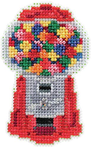 Gumball Machine Beaded Counted Cross Stitch Ornament Kit Mill Hill 2020 Spring Bouquet MH182014