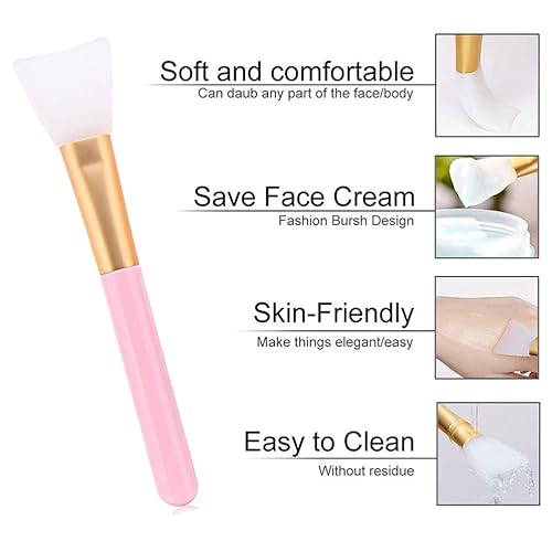 Miniatura 2 de 3 pinceles de silicona para mascarillas faciales, brochas de maquillaje, herramienta de belleza de máscara de lodo facial de silicona suave, cepillo