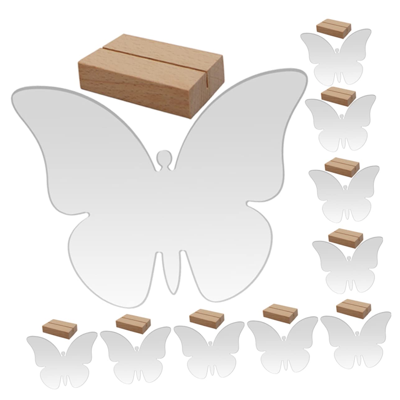 40 juegos de tarjetas de asiento de mariposa, soporte de exhibición de menú de mesa, soporte for tarjetas de lugar de boda, soporte for notas, decoraciones de mesa, carteles de asientos reservados, cl