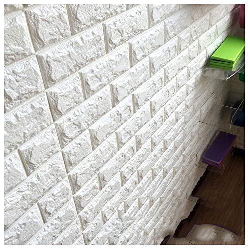 Selbstklebend 3D Stereo Wandaufkleber, Schlafzimmer Warme Dekoration Hintergrundwandtapete PE-Schaum Wasserdicht Feuchtigkeit 3D Ziegelaufkleber Dekorative Wandpaneele 3D, 20PCS Cover