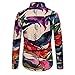 LHWY Camisa de Hombre Blusa de Camiseta Hawaiana de impresión de Lino...