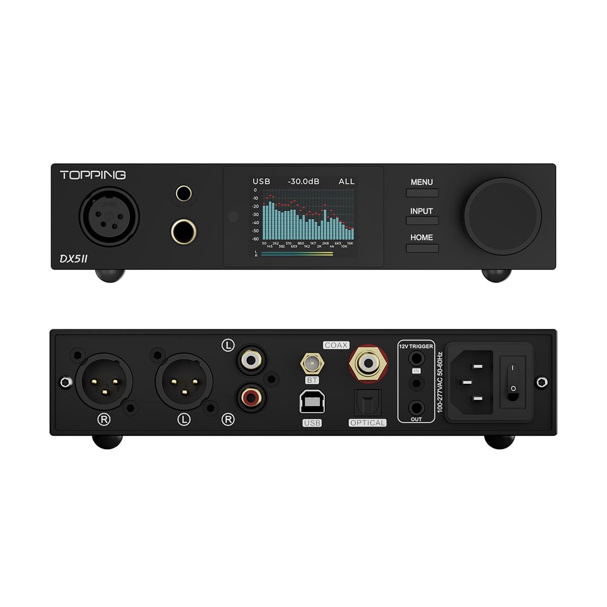 Topping DX5 II DAC Amplificador de Auriculares con Bluetooth 5.1, Chip DAC ES9039Q2M, Amplificación X-Hybrid, Ecualización de 10 Bandas y Salidas Balanceadas, USB XMOS, Alta Resolución, RC, Negro