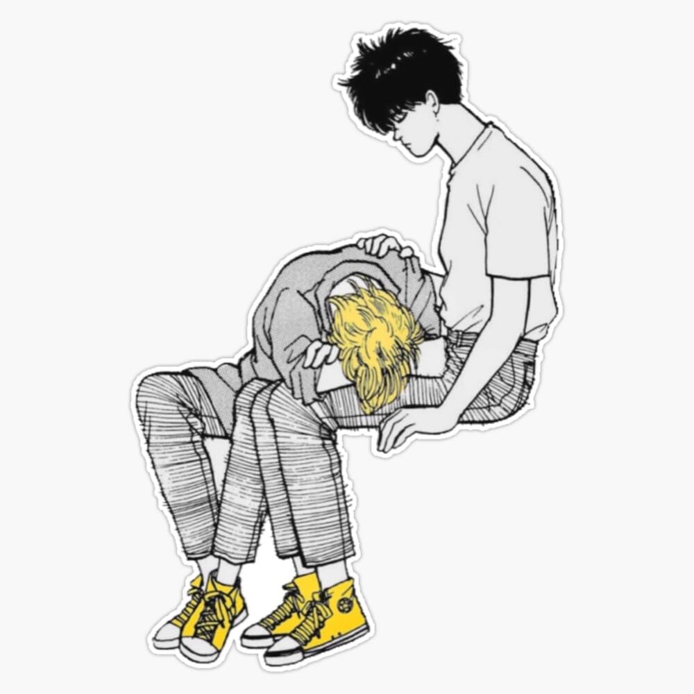 Banana Fish Ash and Eiji Bumper Sticker Vinyl Decal 5"