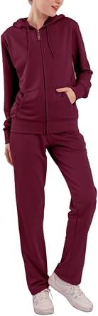 LeeHanTon Tracksuit Sets for Women 2 Piece Lightweight Sweatsuit Casual Zip Up Hoodie and Sweatpant Jogging Suit Set