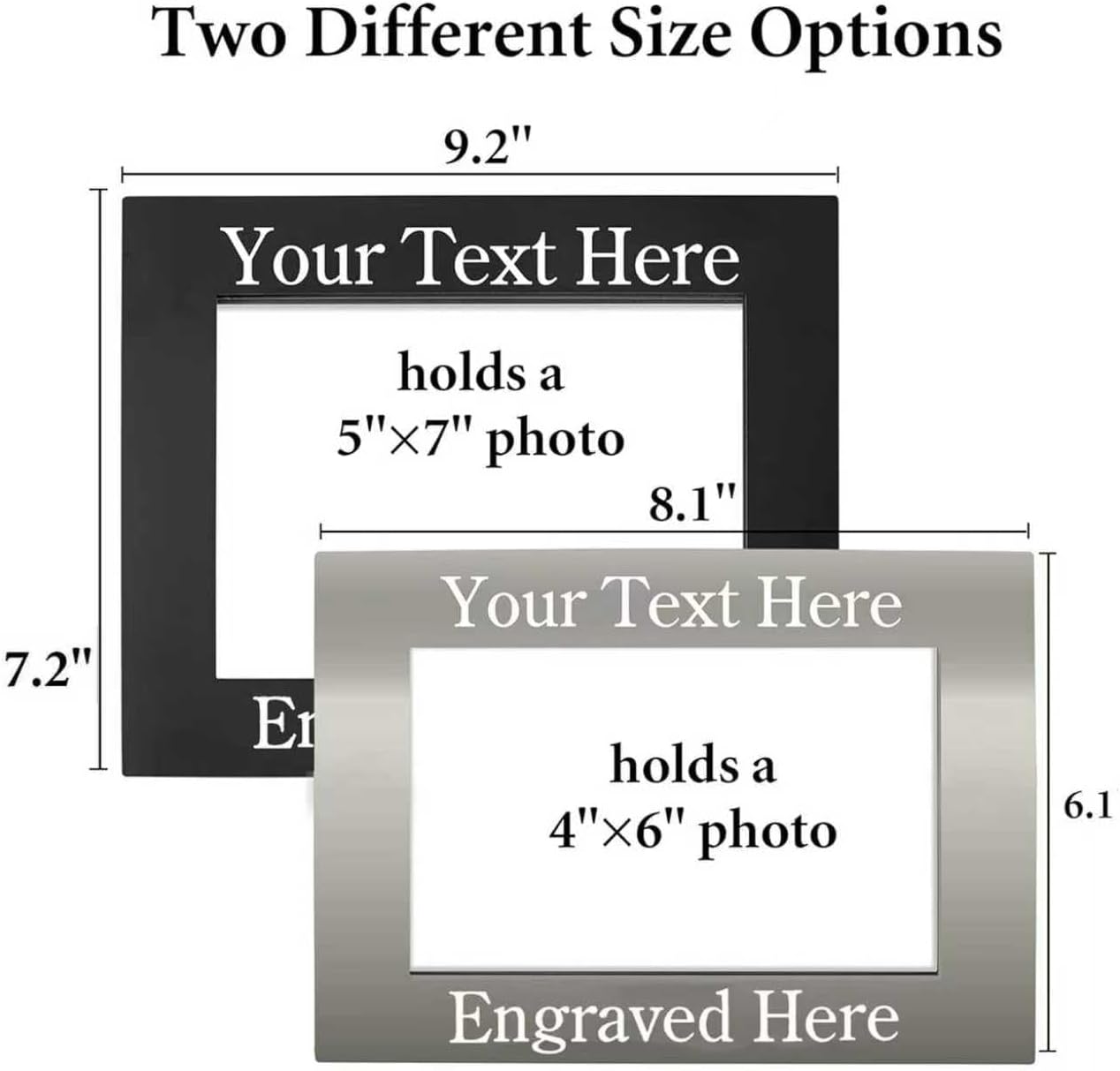Personalized Picture Frame, 5x7 Custom Aluminum Picture Frames - Add Your Custom Text Engraved Aluminum Hanging/Tabletop, Personalized Group Family Photo Picture, Gifts Box Included