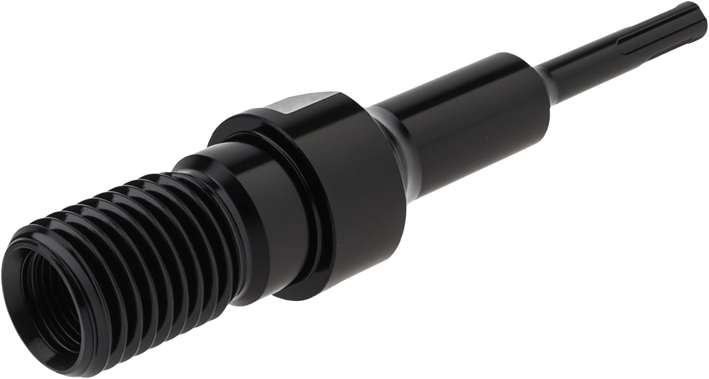 ChgImposs 1-1/4"-7 Male to SDS Plus Core Drill Bit Adapter, 40Cr Steel Concrete Coring Drill Converter with 1/2" BSP Female Thread, Rotary Mode Only, Black