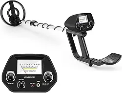 Detectores de metais leves para crianças e adultos - detector de metais à prova d'água para iniciantes com bobina de 20 cm - detectores de metal de nível básico com haste ajustável para