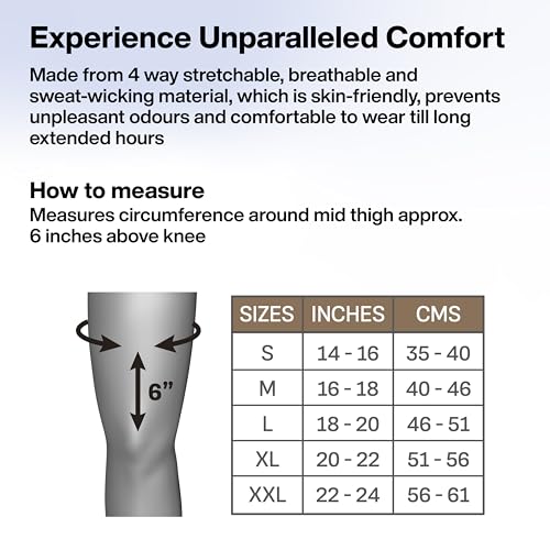 Image of FOVERA Varicose Veins Compression Stockings (Below Knee), Open Toe knee length Sleeves for Swelling, Edema, Sore & Aching Legs, Pain Relief & Post Pregnancy, for Men & Women