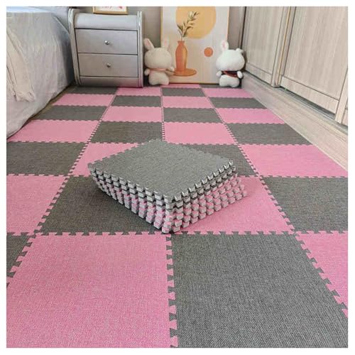 12x12 Inch Interlocking Carpet Squares, 16 Pieces Soft Foam Flooring