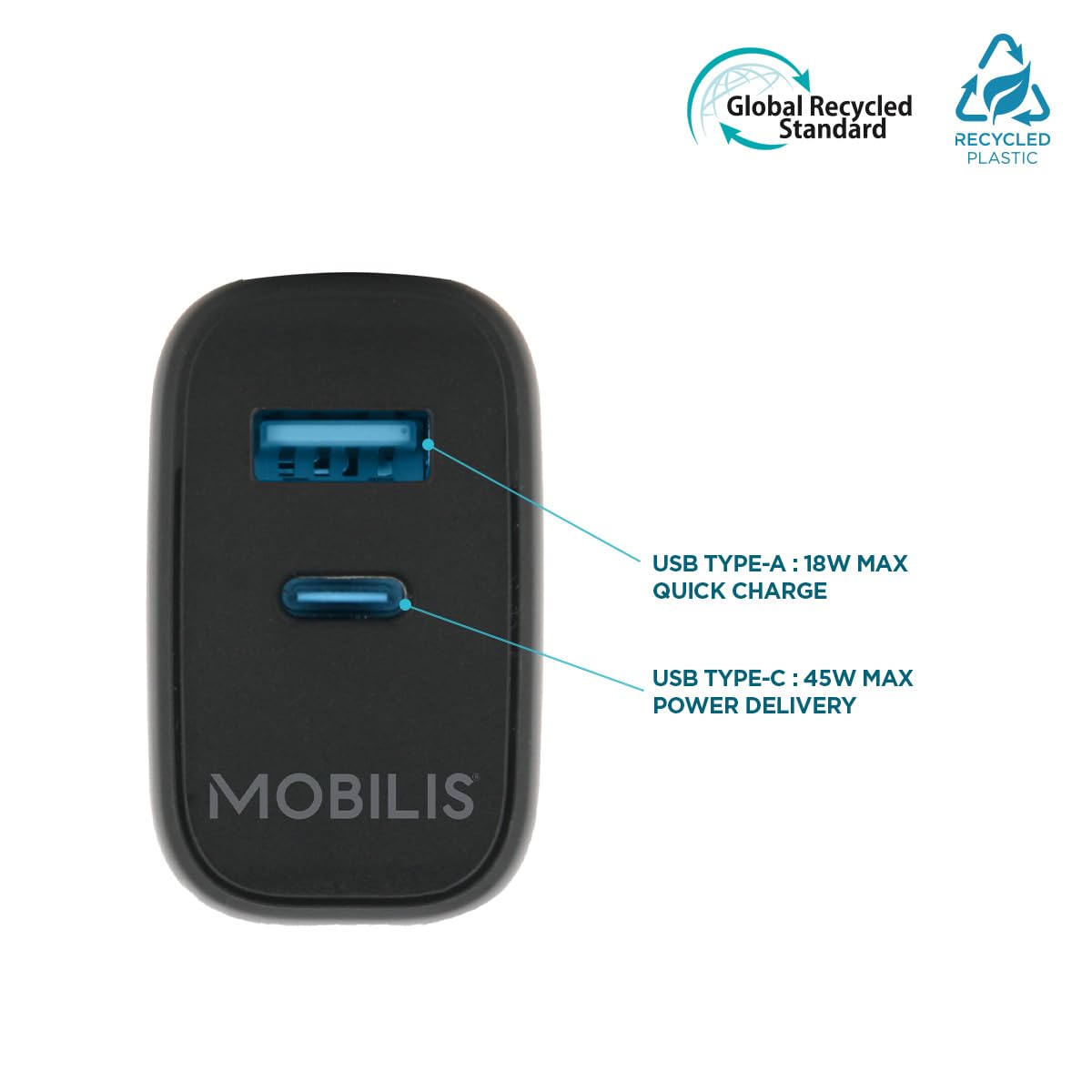 Caricatore da parete Mobilis Nero 45 W