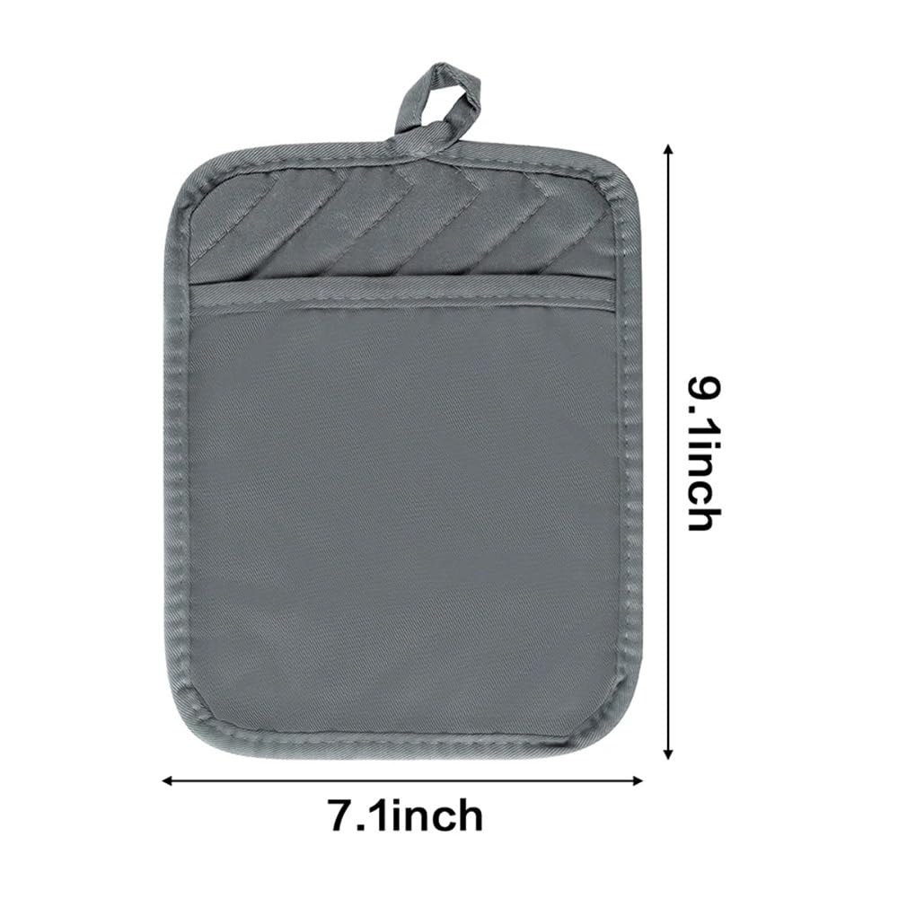 Juego de 6 almohadillas de algodón para ollas de bolsillo antiquemaduras, guantes para hornear de alta temperatura, herramientas multifunción de doble uso (negro y blanco)