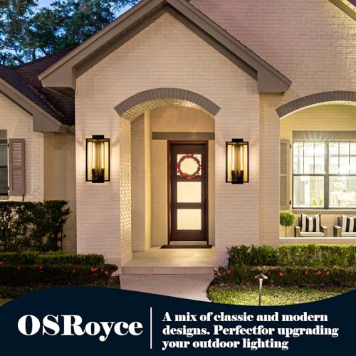 Image of 21 inch Outdoor Wall Lights, Black Exterior Sconce, Waterproof Porch Light