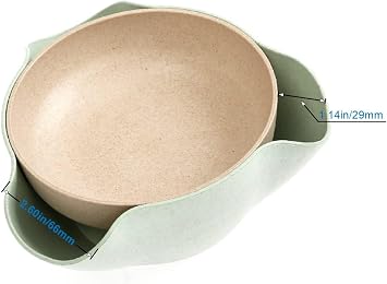 Plutreas Double Dish Pistachios Bowl, Snack Serving Bowl for Peanuts Pistachios Cherries Edamame Fruits Candy (Green)