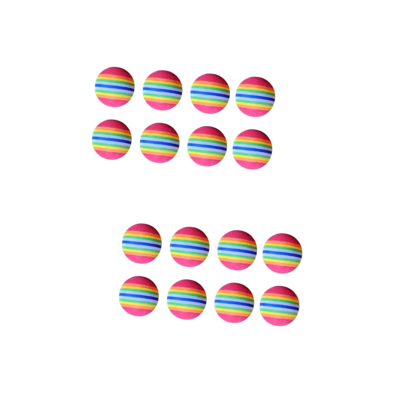 BESPORTBLE 2sets Soft Eva Training Balls 42mm Rainbow Balls Practice Ball for Golf Training 8pcs*2