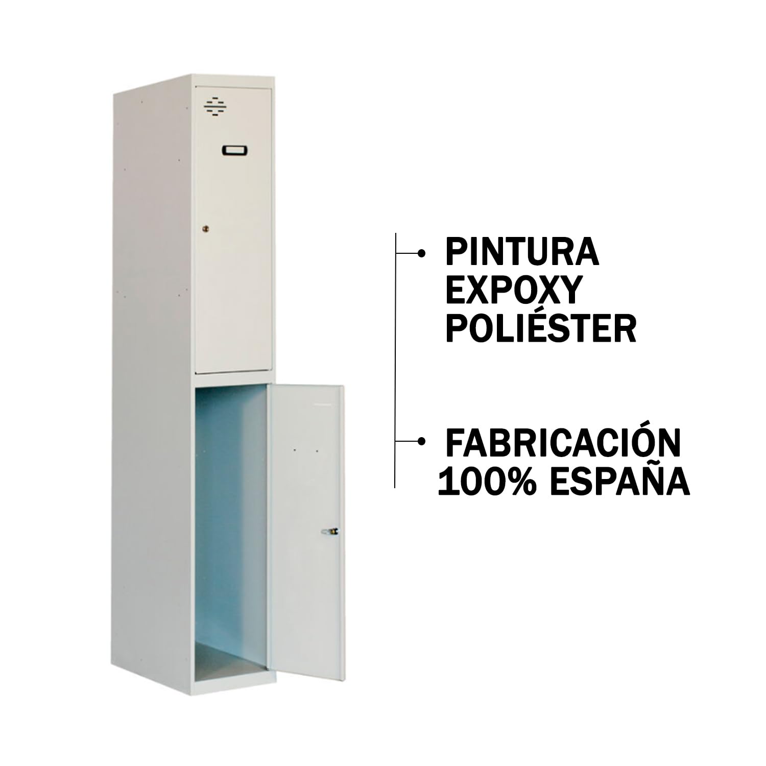 Simon Rack Taquilla Vestuario 2 Puertas 1800x600x500 mm - Simonlocker | 2 Módulos, Incluye 2 Llaves, Gris, Pintura anticorrosión