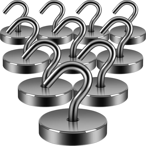 Image of Neosmuk Magnetic Hooks Steel Tube Design for Cruise,130lb+ Gunmetal,10 Pack