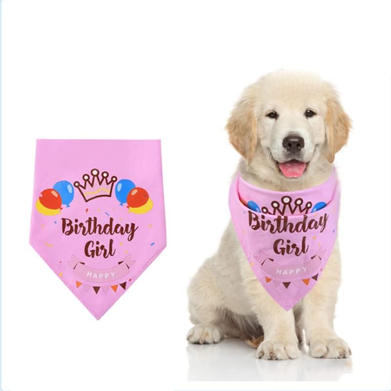 Value Trust 犬 バースデー スカーフ 犬用 誕生日 バンダナ よだれかけ ドッグアクセサリー おしゃれ 可愛い 小型犬 犬服 ピンク 新作揃え