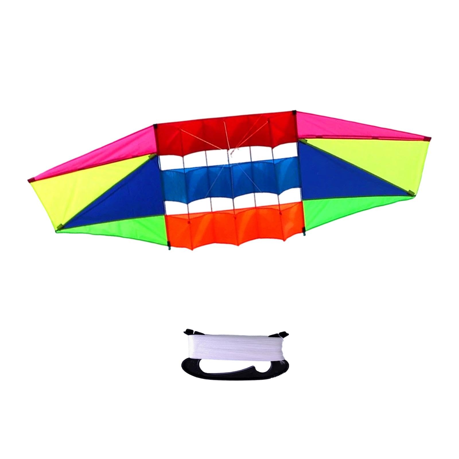 Cometa Grande para Niños y Adultos, 205 cm x 80 cm (80.7 x 31.5 Pulgadas), Paracaídas de Tela Resistente, Cometa de Playa con 100m de Cuerda