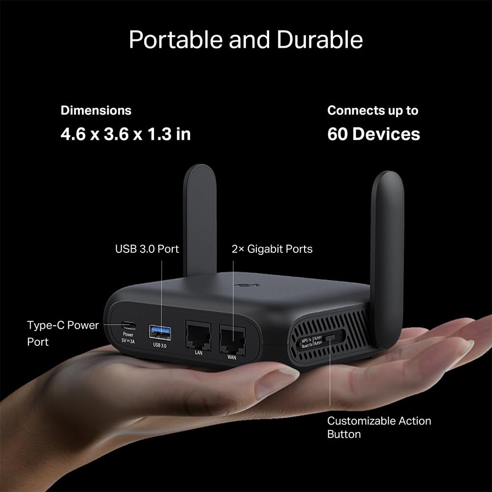 TP-Link Roam 6 AX1500 Wi-Fi 6 Travel Router (TL-WR1512X) - Dual-Band Portable Router | Easy Public WiFi Sharing | Hotel/RV Approved | Phone USB Tethering | Multi-Mode | OpenVPN & WireGuard - 5