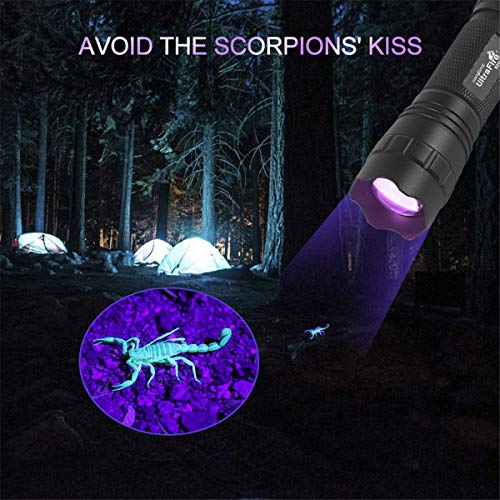 Image of ULTRAFIRE 501B UV Flashlight, Adjustable Focus 395nm Ultraviolet Blacklight Mini Flashlight for Pet Urine Detection, Resin Curing, Scorpion & Bed Bug Detection